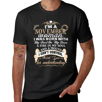 Новая футболка I'm a November woman, футболка с графическим рисунком, летние топы, мужская футболка
