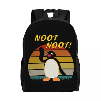 Рюкзаки Noot Noot Pingu Meme для женщин и мужчин, водонепроницаемая школьная сумка для колледжа с мультяшным пингвином, сумка для книг с принтом