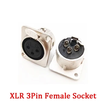 XLR 3-контактный разъем для подключения аудиомикрофона к микшеру разъем для подключения 3-контактного разъема XLR металлическая розетка разъем высокого качества звука D4