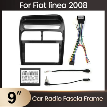 9-Дюймовая рамка автомагнитолы Android для Fiat Linea Punto EVO 2012-2015, Комплект лицевой панели, Крепление на приборную панель, 16-контактный кабель питания