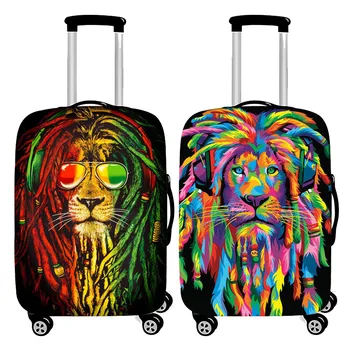 Утолщенный эластичный чехол для багажа Африканский Лев Чехлы для багажа Подходят для чемоданов размером от 18 до 32 дюймов, пылезащитный чехол, аксессуары для путешествий