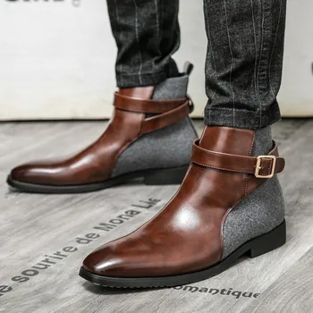 Модная мужская обувь, удобные модные мужские ботинки по щиколотку