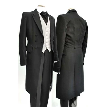 Смокинги, мужские костюмы, модный пиджак + брюки из 2 предметов, свадебная одежда жениха, приталенный формальный отворот для свадебного костюма Homme
