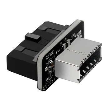 Адаптер USB3.0 19P/20P для TYPE-E с внутренней вертикальной передней панелью, адаптер-конвертер для материнской платы компьютера