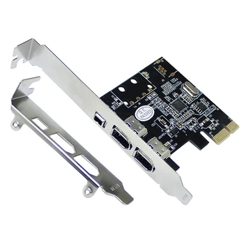 PCI-E 1X Адаптер видеозахвата 1394 DV с 6-контактным на 4-контактный 3-портовый Преобразователь Firewire