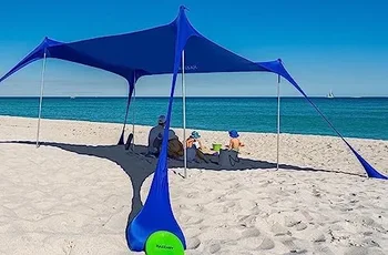 Навес-палатка солнцезащитный козырек UPF50 + портативный легкий открытый пляжный козырек. Легкая установка пляжной палатки от солнца, 7 футов в высоту Stabil