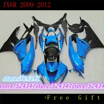 Индивидуальный комплект обтекателей для KAWASAKI Ninja ZX6R 2009 2011 2012 спортивные гоночные комплекты обтекателей ZX 6R 636 09-12 синие черные мотоциклы