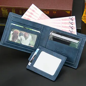 Красивый мужской кошелек, тонкий футляр для кредитных карт, тонкая строчка, двусторонний мужской деловой тонкий кошелек