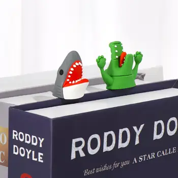 Креативная 3D Стерео закладка Мультяшный маркер Книжный зажим Акула Крокодил Закладка страниц Детские Подарки Школьные канцелярские принадлежности