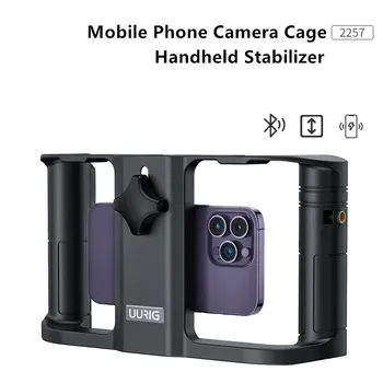Универсальный стабилизатор камеры телефона с беспроводной зарядкой, кронштейн для телефона с винтом 1/4 для Iphone 14 13 12 Samsung, микрофон с заполняющей подсветкой