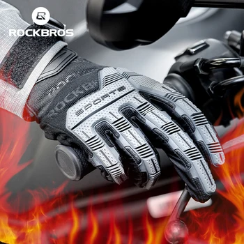 Rockbros Тактические перчатки SBR с утолщенной подкладкой 2023 Перчатки Ударопрочные Дышащие Гелевые велосипедные перчатки Зимние теплые Спортивные перчатки для полных пальцев