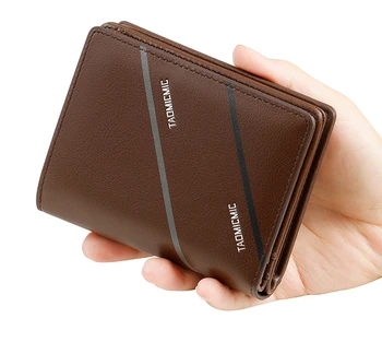Деловой портативный кошелек для документов большой емкости для поездок на работу, мужской короткий модный кошелек из искусственной кожи