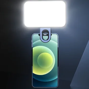 Портативный мини-селфи с подсветкой, перезаряжаемый, 3 режима, регулируемая яркость, зажим для телефона, ноутбука, планшета, встречи, макияжа