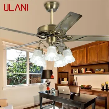 Классический потолочный вентилятор ULANI, большая 52-дюймовая лампа с дистанционным управлением, современный простой светодиодный светильник для домашней гостиной