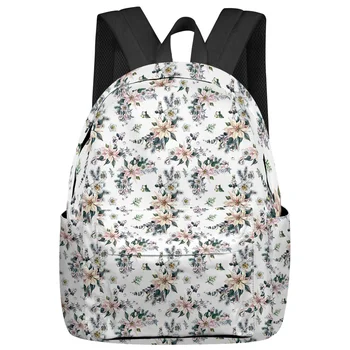 Рождественский рюкзак с цветочным растением, школьные сумки для подростков, сумка для ноутбука, женский повседневный рюкзак для путешествий