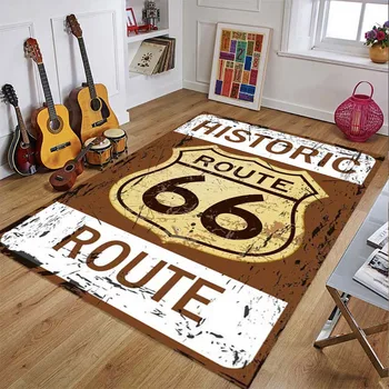 Новая Модная детская игра, нескользящий коврик Route 66, 3D печать, гостиная, спальня, мягкий фланелевый ковер, украшение дома, ковер