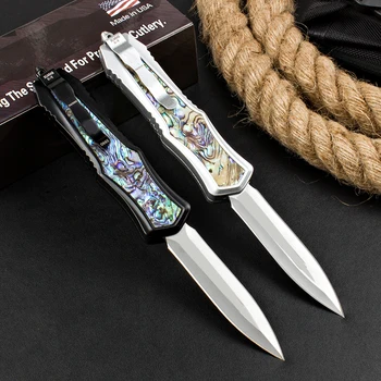 2023 Микронож Mtech Goddess Series Knife Лезвие 440C, инкрустированная цинковым сплавом рукоятка из раковины морского ушка, карманный нож для самообороны на открытом воздухе