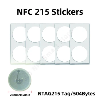 50ШТ NFC Ntag215 Клейкая Этикетка 13,56 МГц ISO14443A Наклейка Белый Ntag 215 NFC Телефон Доступны RFID Метки Наклейки Самоклеящиеся
