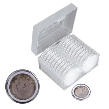 Футляр для монет, 20 шт, Водонепроницаемые органайзеры для монет с отверстием в виде полумесяца По внешнему краю, Прозрачный футляр для монет, органайзер для хранения