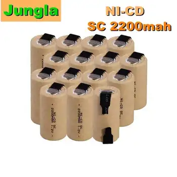 Самая низкая цена 2-20 Шт SC Battery Аккумуляторы 1.2 В Перезаряжаемые Аккумуляторы Nicd емкостью 2200 мАч, Электроинструменты, Аккумуляторы