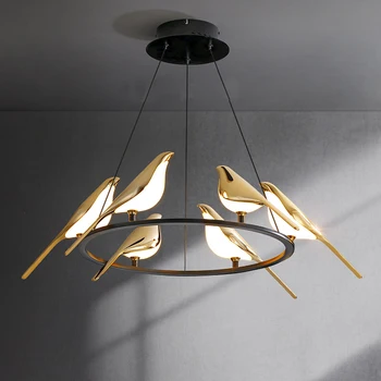 НОВЫЙ подвесной светильник Nordic Bird с дистанционным управлением, современная светодиодная люстра Magpie Gold, подвесной светильник для столовой в ресторане, декор гостиной