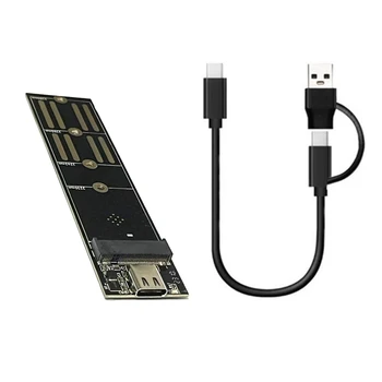 Карта адаптера твердотельного накопителя Портативная Riser Card USB3.1 - M.2 NVME SSD Riser Card Pcie Protocol Type C 10 Гбит/с Без корпуса