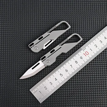 МИНИ-складной нож из титанового сплава с лезвием высокой твердости D2, брелок, подвеска, Карманный нож для чистки овощей, открытый EDC Инструмент для самообороны