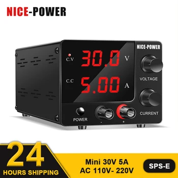 Мини-лаборатория Nice-power SPS-E503 с регулируемым напряжением постоянного тока 30 В 5А, Регулируемый источник питания, Регулятор напряжения, Верстак для технического обслуживания, сделай сам
