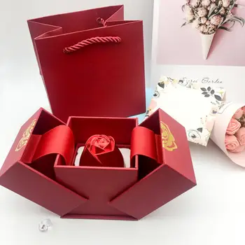 Коробка для колец Чехол Для хранения Модных ювелирных Изделий Свадебный Держатель Розы Ожерелье Дисплей Подарок