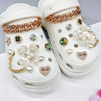 Брелоки для обуви Crocs DIY 3D Стереоскопическое украшение для обуви с пряжкой, цветок, аксессуары для обуви Croc, подарок для вечеринки для девочек
