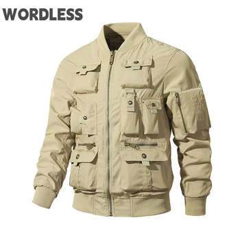 Мужская куртка-бомбер, мужская демисезонная повседневная ветровка, бейсбольная куртка пилота, армейские мужские куртки, летная куртка-карго, мужская одежда
