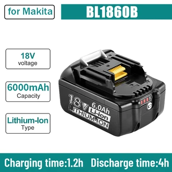 Местная доставка Для Электроинструмента Makita 18V 6000mAh Аккумуляторная Батарея со Светодиодной Литий-ионной Заменой LXT BL1860B BL1860 BL1830