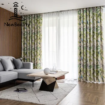 Современные шторы для гостиной столовой спальни Простые Новые ткани с принтом из полиэстера и хлопка