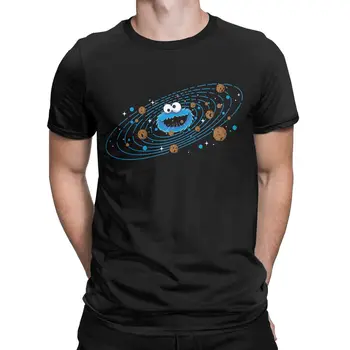 Милая футболка с изображением печенья-монстра с героями мультфильмов для мужчин, юмористическая футболка из чистого хлопка с круглым вырезом, Футболки с коротким рукавом, одежда с графическим принтом