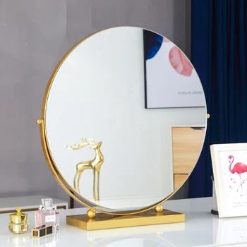 Современное Креативное Зеркало для макияжа Комод Большая Спальня Минималистичное Настольное Зеркало Украшение гостиной из Скандинавского Металла Specchio Grande