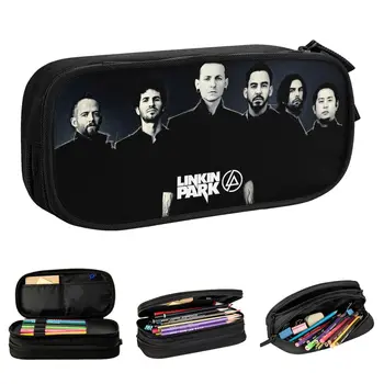 Linkinpark Пеналы в стиле Альтернативный рок, металлический пенал, коробка для ручек для девочек и мальчиков, сумка большой емкости, школьные принадлежности, канцелярские принадлежности
