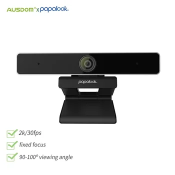 Веб-камера PAPALOOK PA920 WebcamHD 2K 30 кадров В секунду С Фиксированным Фокусом С Кнопкой Цифрового Зума, Защитной Крышкой и Штативом Для ПК