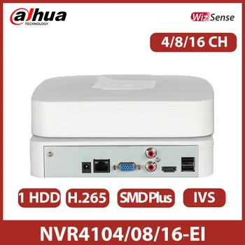 Dahua Mini NVR4104-EI Заменяет NVR4104/08/16- 4KS2 4/8/16CH Smart 1U 1HDD Сетевой видеомагнитофон WizSense POE Security Onvif