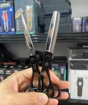 6,0-дюймовые наполовину черные индивидуальные ножницы для волос