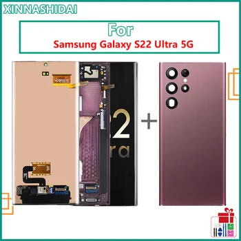 100% Тестовый OLED-Дисплей для Samsung Galaxy S22 Ultra 5G S908 S908B S908U Замена ЖК-дисплея с Сенсорным Экраном Digitizer