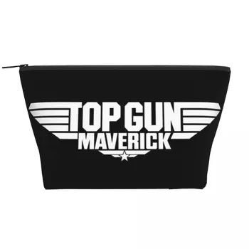 Изготовленный на Заказ Логотип Top Gun White Maverick Сумка для Туалетных Принадлежностей для Женщин Film Cosmetic Makeup Organizer Ladies Beauty Storage Dopp Kit Case