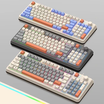 Игровая механическая клавиатура K82, 94 клавиши с подсветкой RGB, проводная игровая клавиатура USB с возможностью горячей замены для ноутбука, настольного ПК, планшета