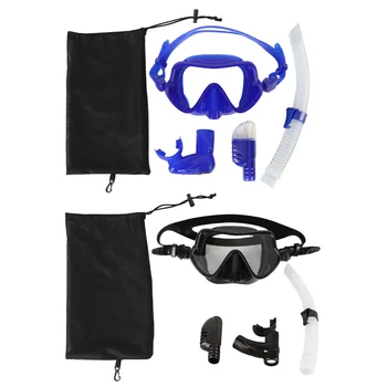 Очки для подводного плавания с полным сухим верхом, набор для подводного плавания с маской и трубкой, портативное закаленное стекло, Регулируемая удобная одежда для снаряжения для подводного плавания