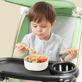 Тарелка для детской коляски Вместительная Тарелка для коляски Прочный лоток для закусок для коляски, легко прикрепляемый зажим, универсальная тарелка с чашкой для быстрого приготовления