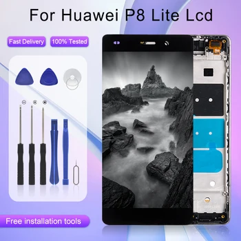 5,0 дюймов для Huawei P8 Lite 2015 ЖК-панель с сенсорным экраном и цифровым преобразователем в сборе ALE-L04 Дисплей ALE-L21 Бесплатная доставка с рамкой
