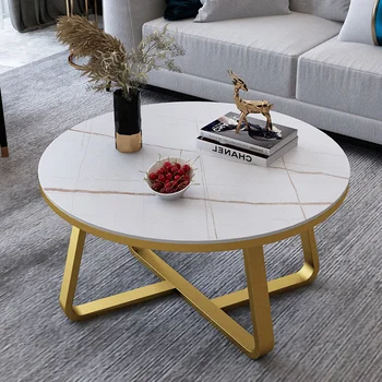 Скандинавский журнальный столик для гостиной с металлическими ножками, круглый золотой стол, домашняя мебель Articulos Para El Hogar, роскошная мебель, телевизор