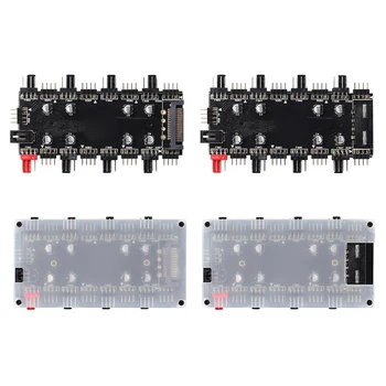 1-8 RGB PWM концентратор для ПК Вентилятор-кулер 12 В/4-контактный адаптер с питанием от SATA/Large 4D