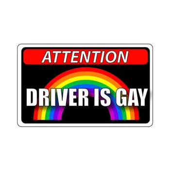 Наклейка Driver Is Gay на лобовое стекло, бампер, наклейка на мотоциклетный шлем, высококачественное виниловое покрытие KK, царапины, Водонепроницаемый ПВХ