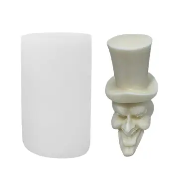 Форма для ароматерапевтических свечей, Утолщенные силиконовые формы для черепа на Хэллоуин, Многофункциональная форма для изготовления свечей ручной работы, 3D Колонна