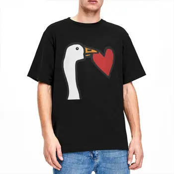 Мужская Женская футболка с забавным гусем, крадущим сердечко, Модные хлопковые футболки на День Святого Валентина с коротким рукавом, одежда с круглым вырезом